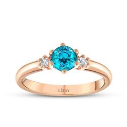 0.67 Carat Diamond Colored Stone Ring