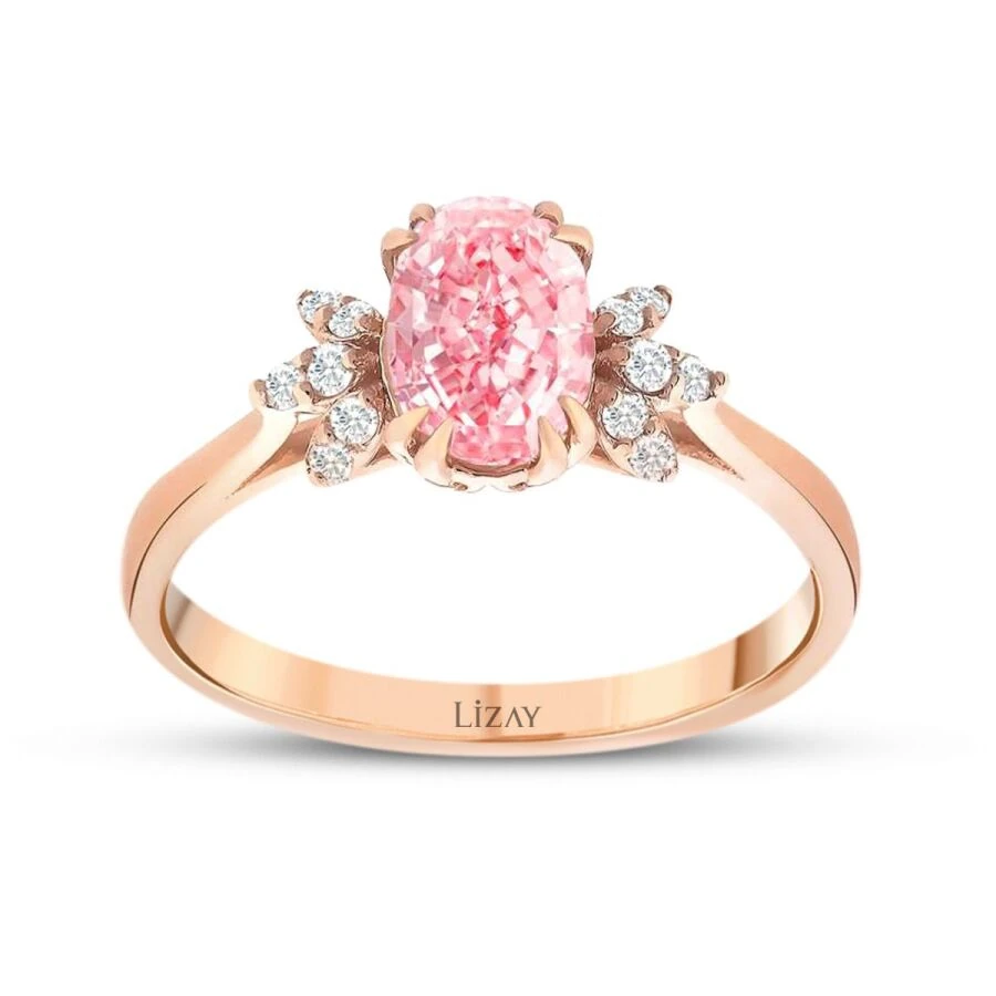 0.77 Carat Diamond Colored Stone Ring