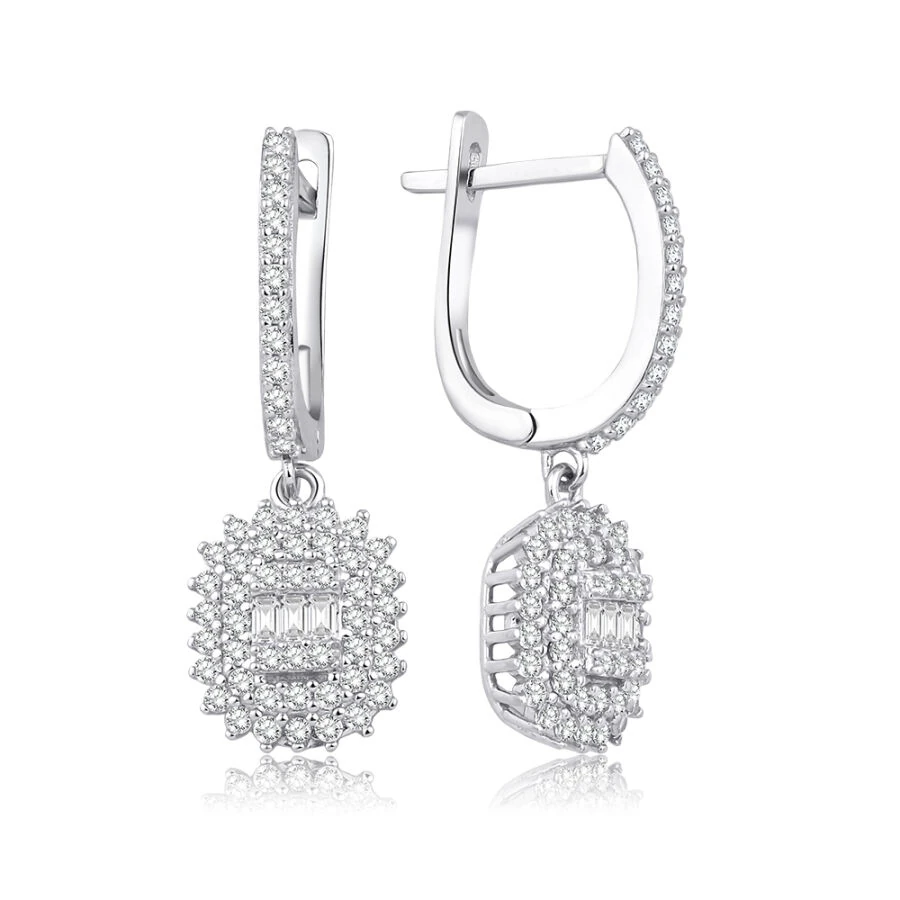 Gold Drop Baguette Earrings