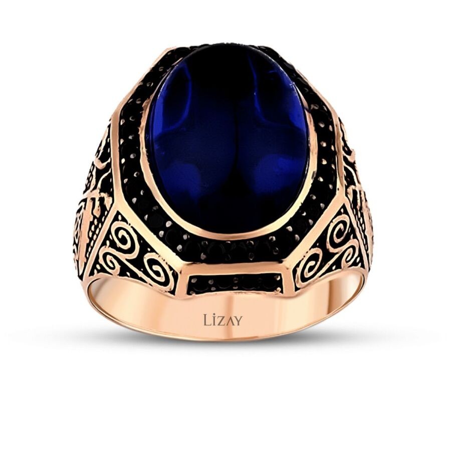 Gold Colored Stone Men's Ring