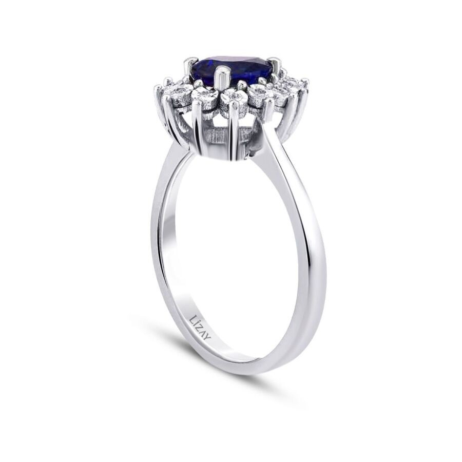 0.56 Carat Diamond Sapphire Ring
