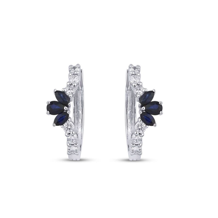 1.30 Carat Diamond Sapphire Earrings