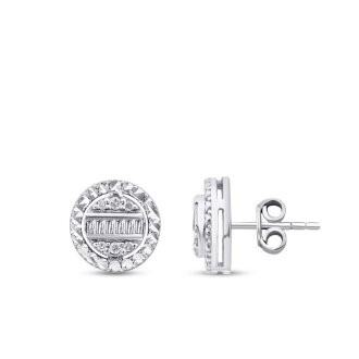 0.20 Carat Diamond Baguette Earrings