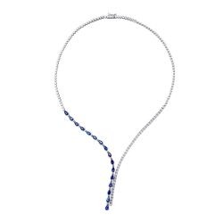 6,19 Karat Diamant Saphir Halskette