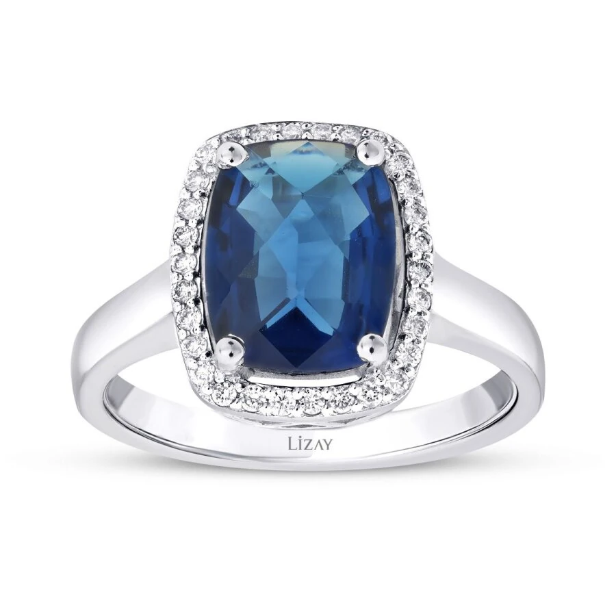 2.27 Carat Diamond Sapphire Ring