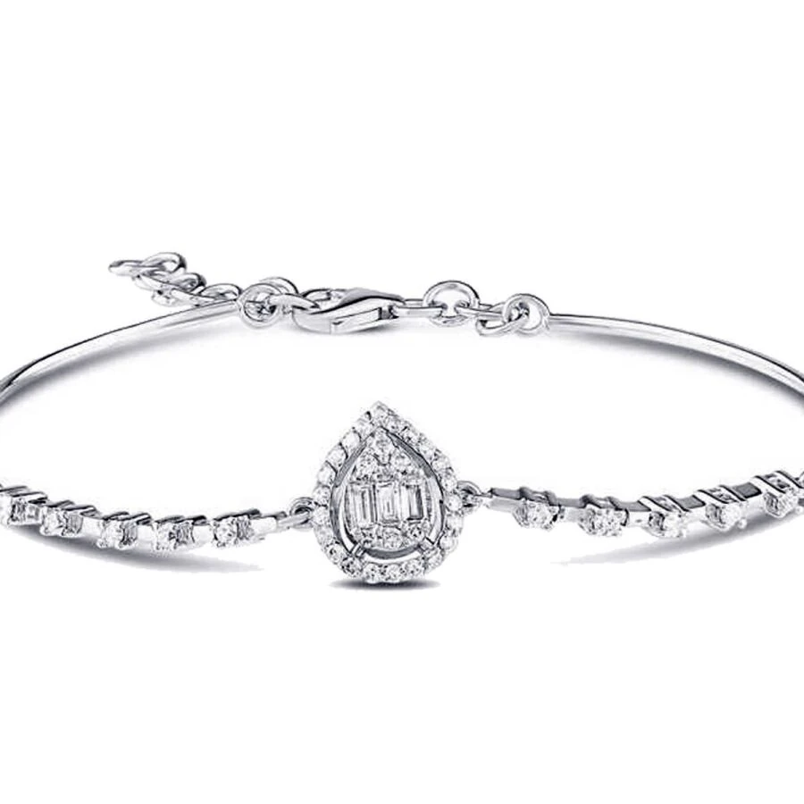 0.50 Carat Diamond Baguette Pear Bangle