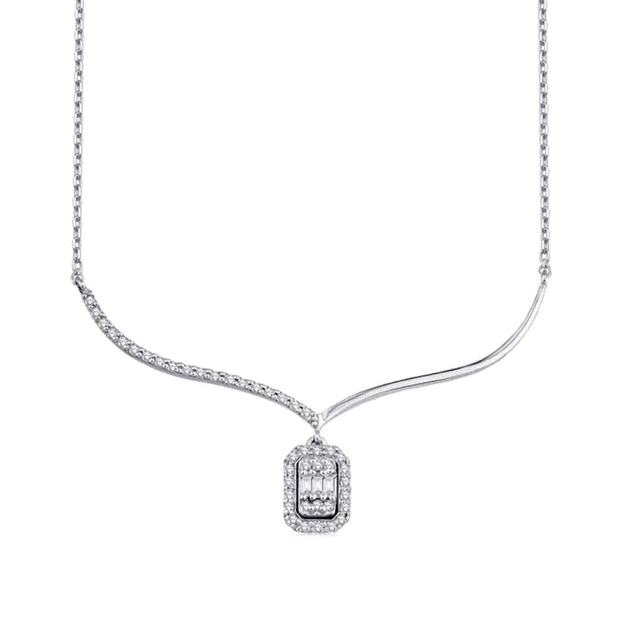 0.26 Carat Diamond Baguette Necklace