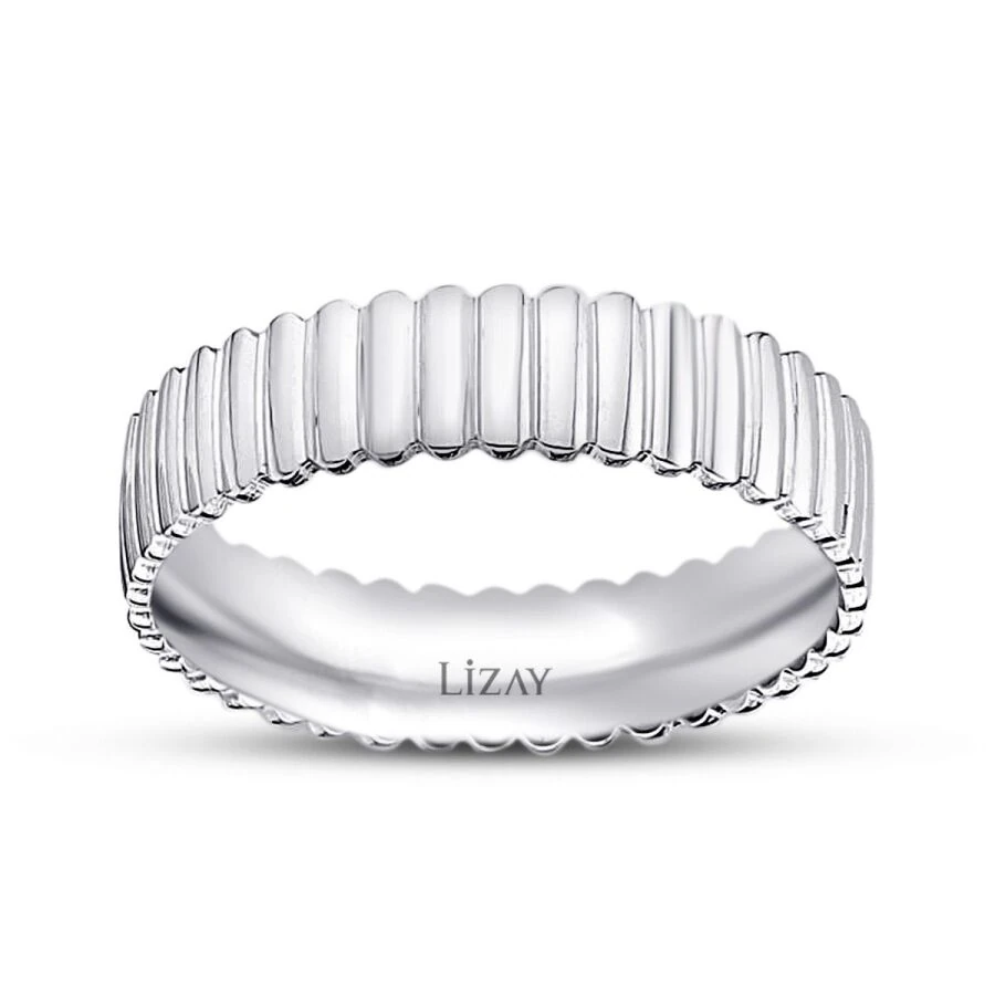 White Gold Modern Classic Wedding Band