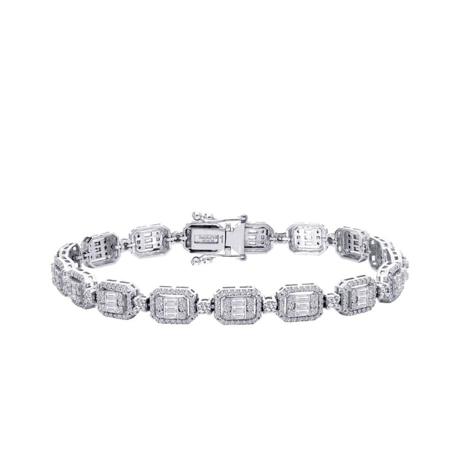 2.84 Carat Diamond Baguette Bangle