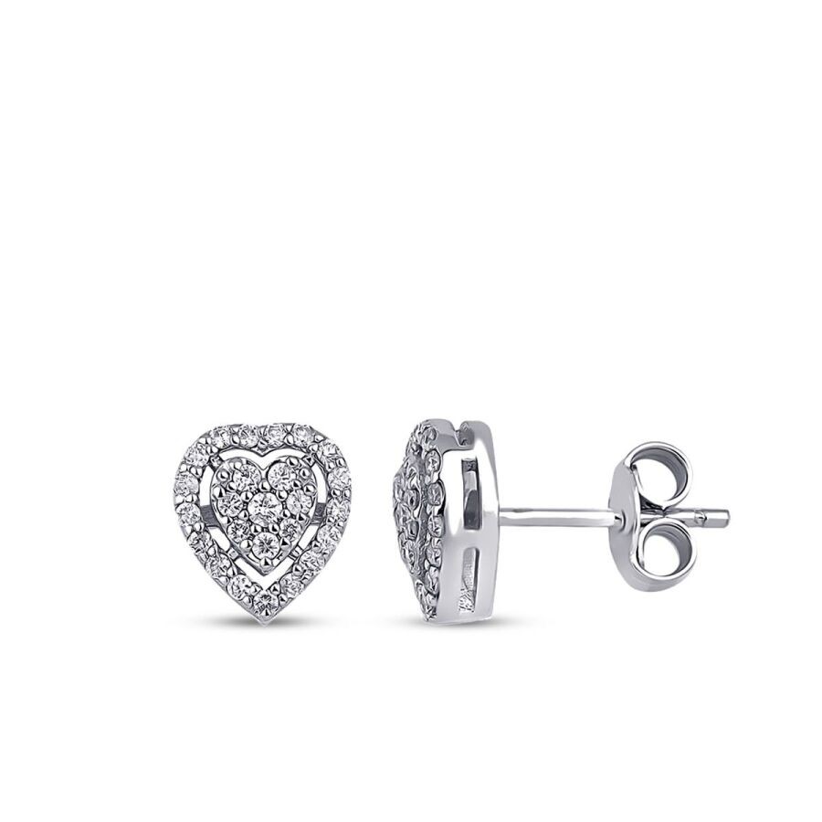 0.32 Carat Diamond Heart Earrings