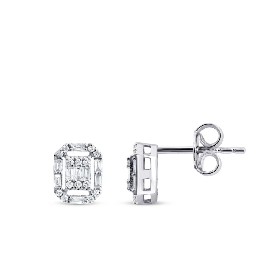 0.26 Carat Diamond Baguette Earrings