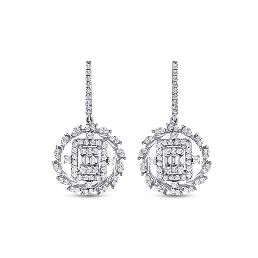 1.10 Carat Diamond Baguette Earrings