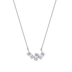 0.14 Carat Diamond Baguette Necklace