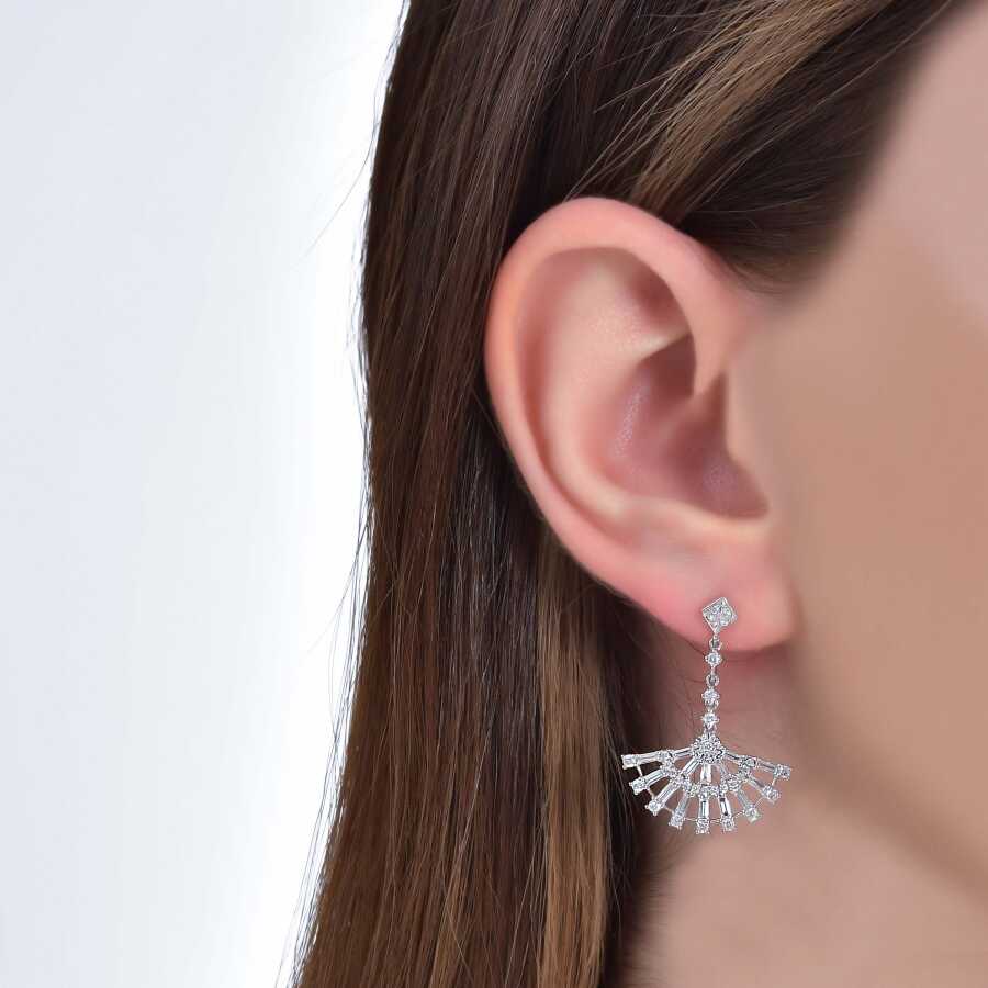 1.12 Carat Diamond Baguette Earrings