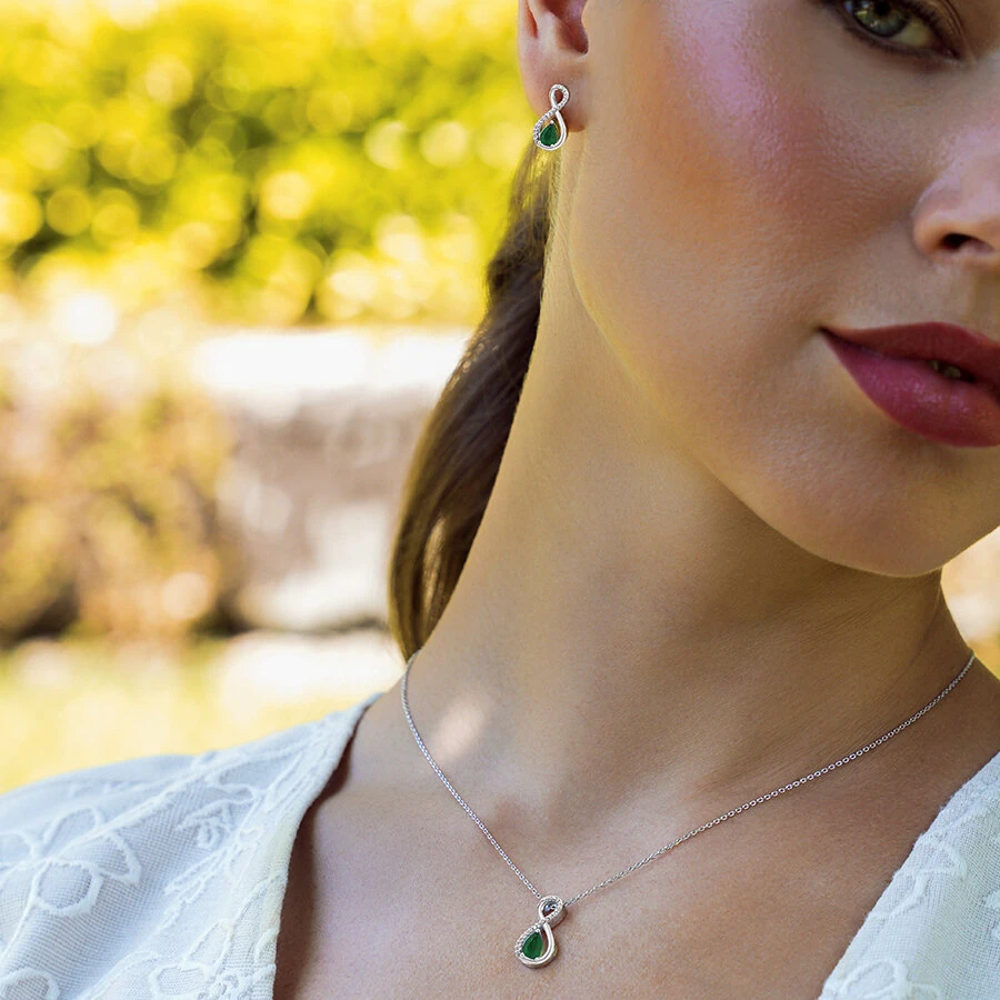 0.81 Carat Diamond Emerald Earrings