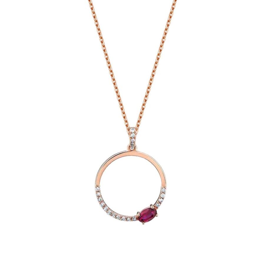 0.47 Carat Diamond Ruby Necklace