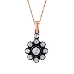 0.34 Carat Diamond Rose Necklace
