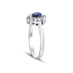 0.92 Carat Diamond Sapphire Ring