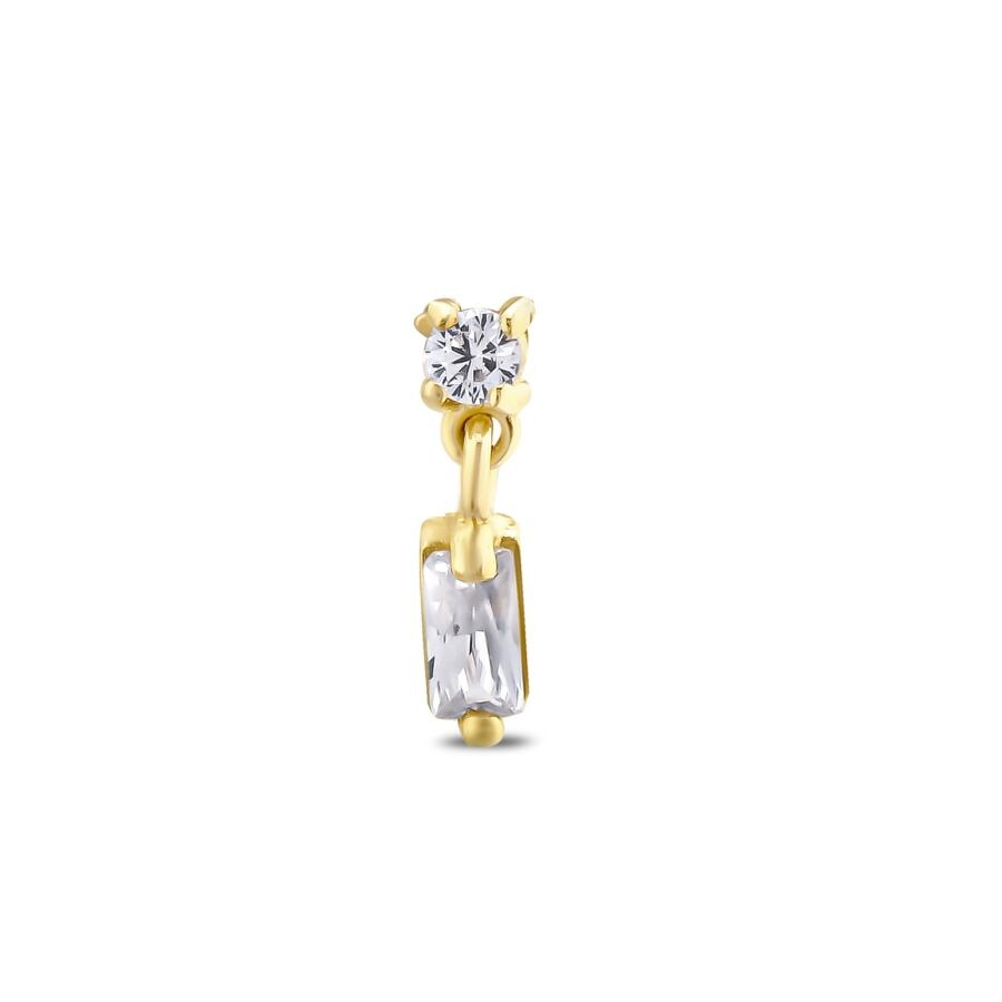 Gold Baguette Tragus Earring