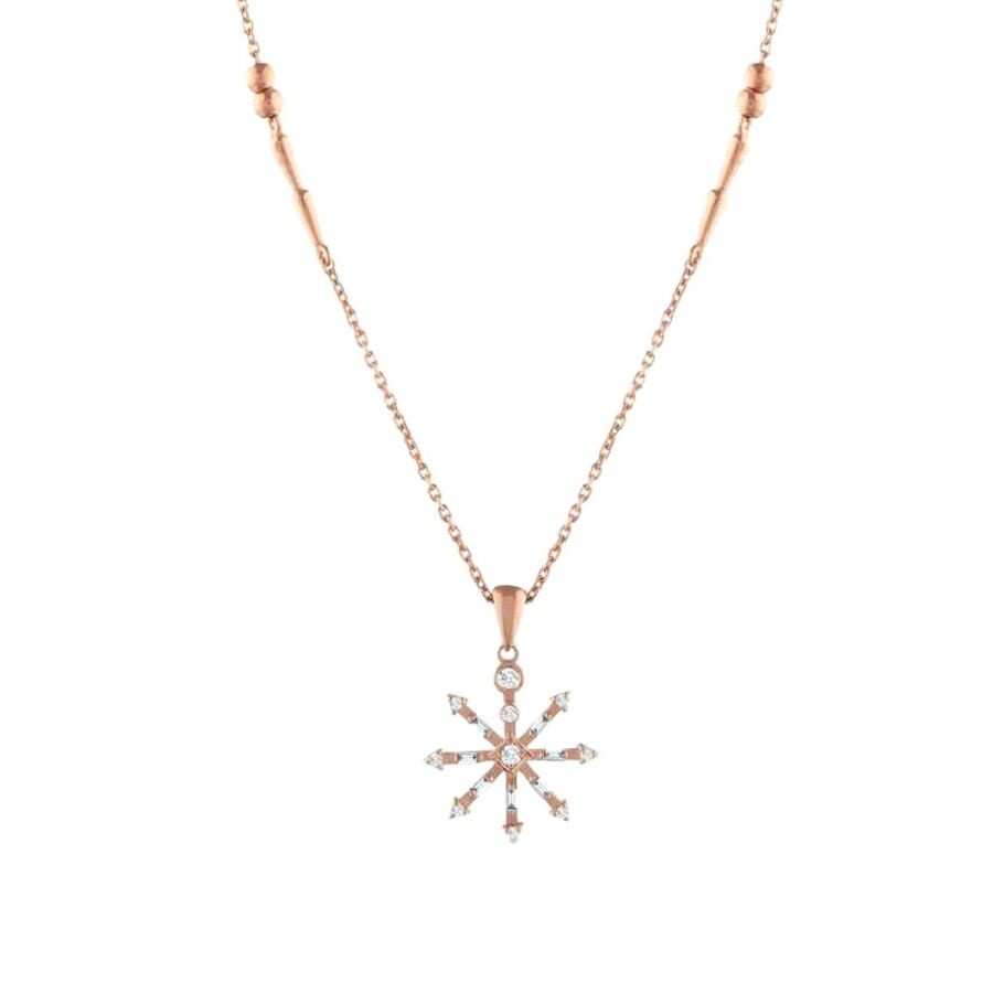 0.16 Carat Diamond Snowflake Necklace