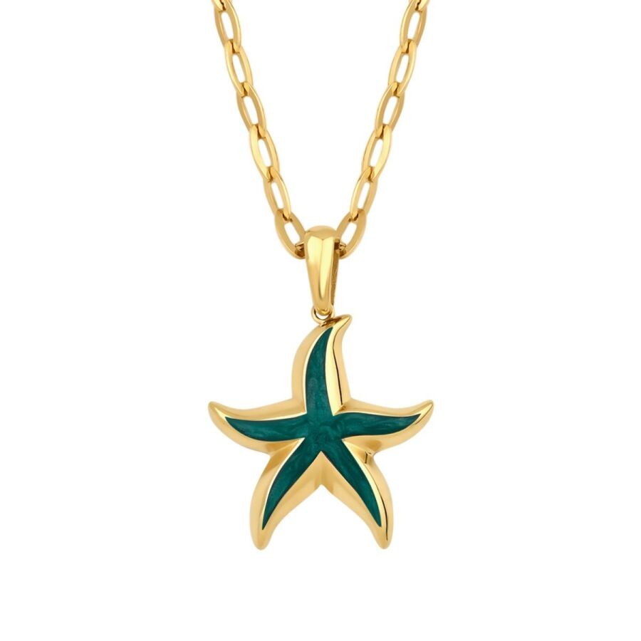 Goldene Grüne Seestern Halskette