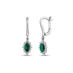 0.99 Carat Diamond Emerald Earrings