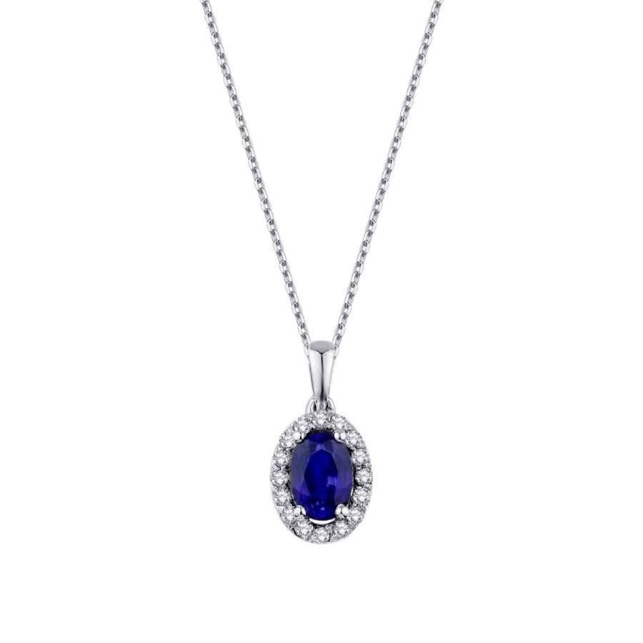 0.37 Carat Diamond Sapphire Necklace