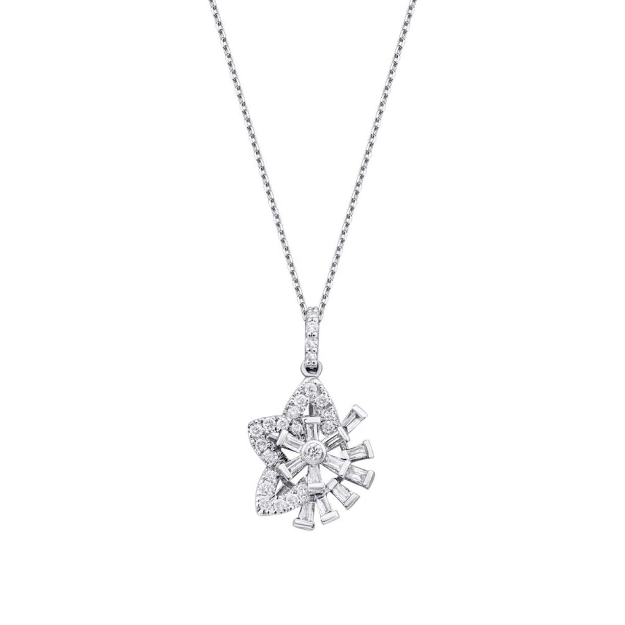0.23 Carat Diamond Baguette Star Necklace