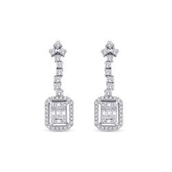 0.64 Carat Diamond Baguette Earrings