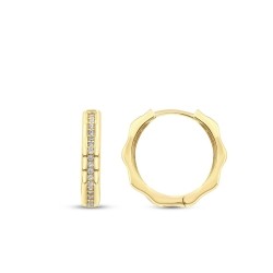 Gold Classic Stone Hoop Earring