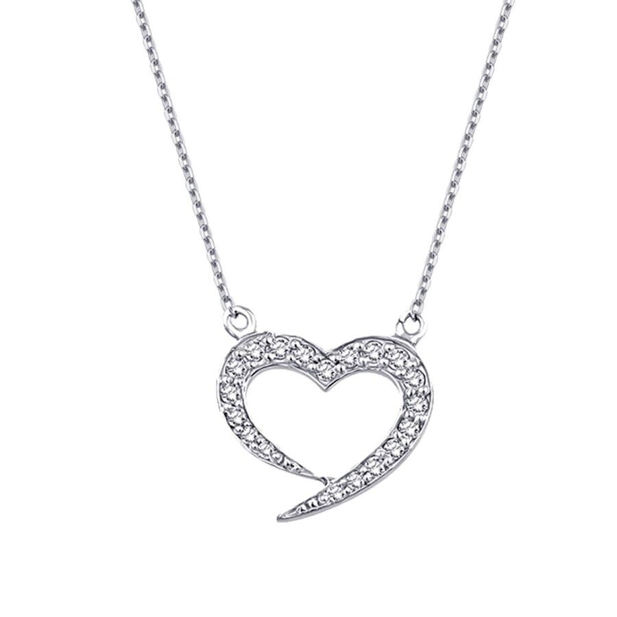 0.21 Carat Diamond Heart Necklace