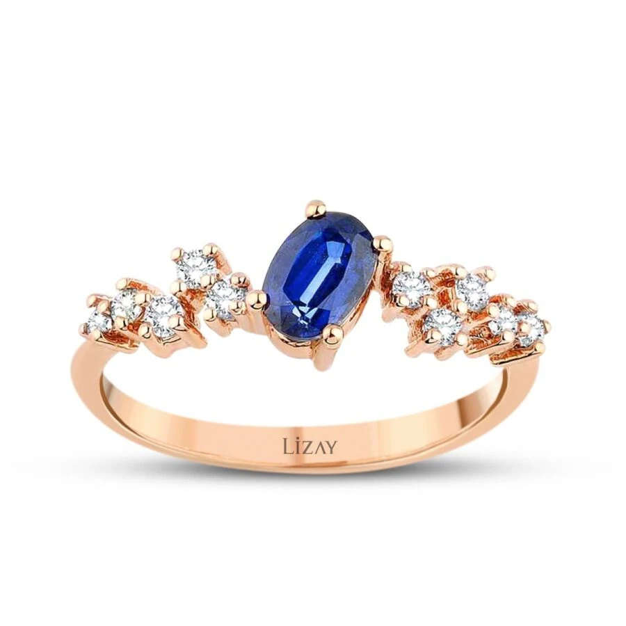 0.66 Carat Diamond Sapphire Ring