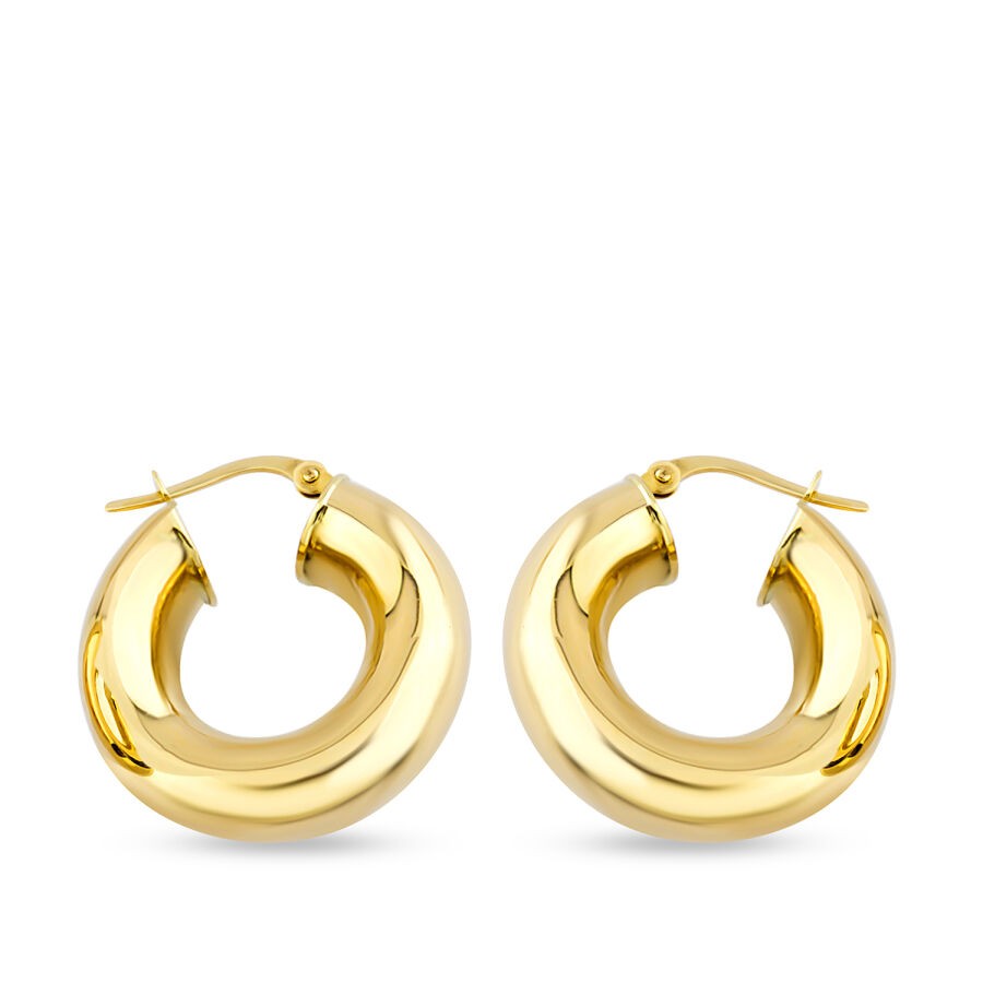 Gold Domed Hoop Earrings