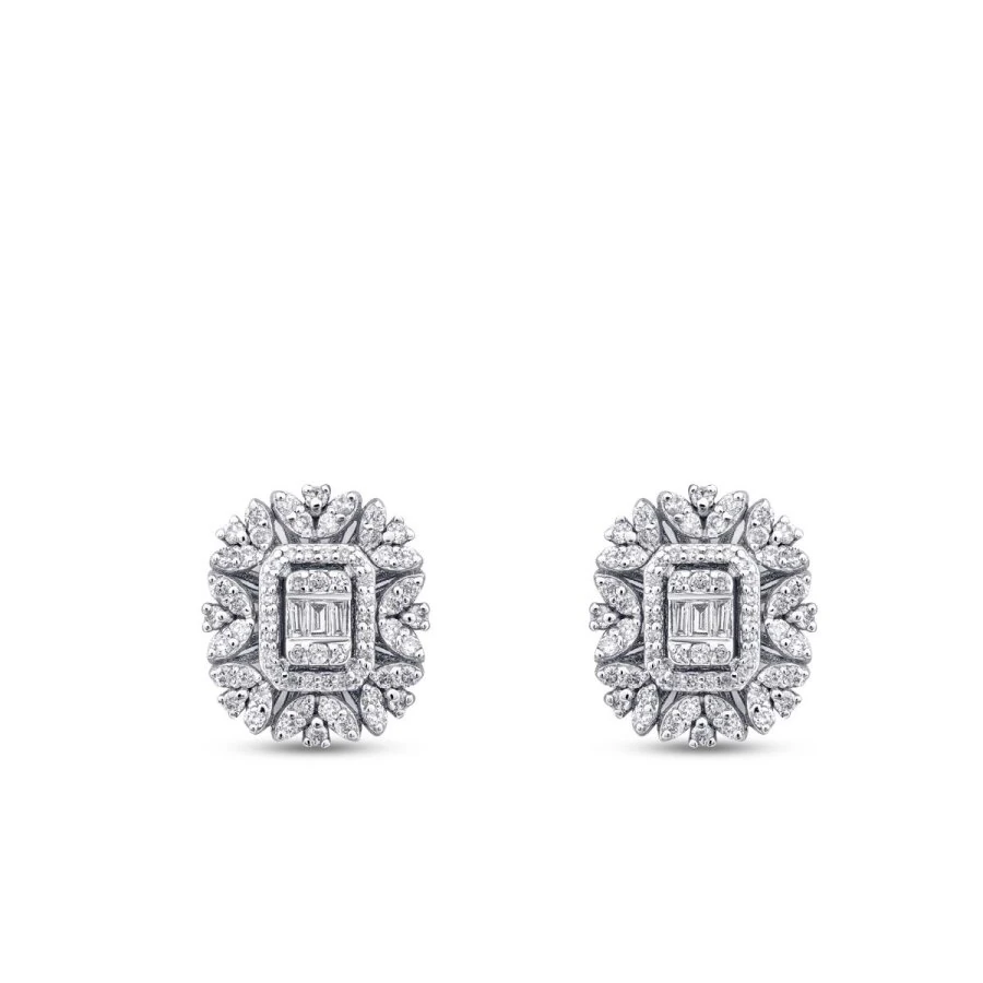 0.59 Carat Diamond Baguette Earrings
