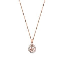 0,15 Karat Diamant Tropfen Baguette Halskette