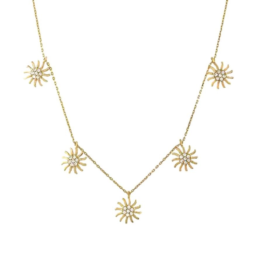 Gold 5-Piece Sun Necklace