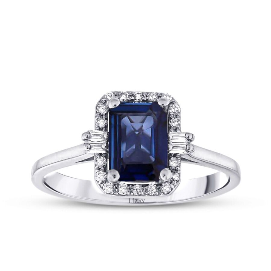 1.10 Carat Diamond Sapphire Ring