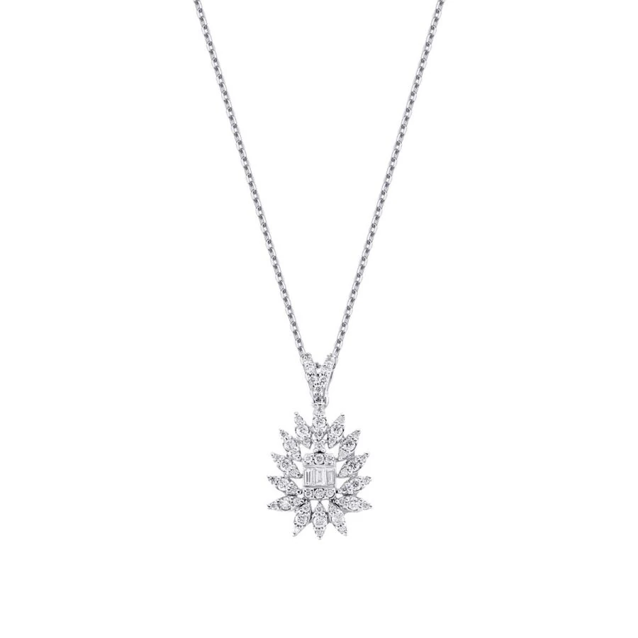 0.43 Carat Diamond Baguette Necklace