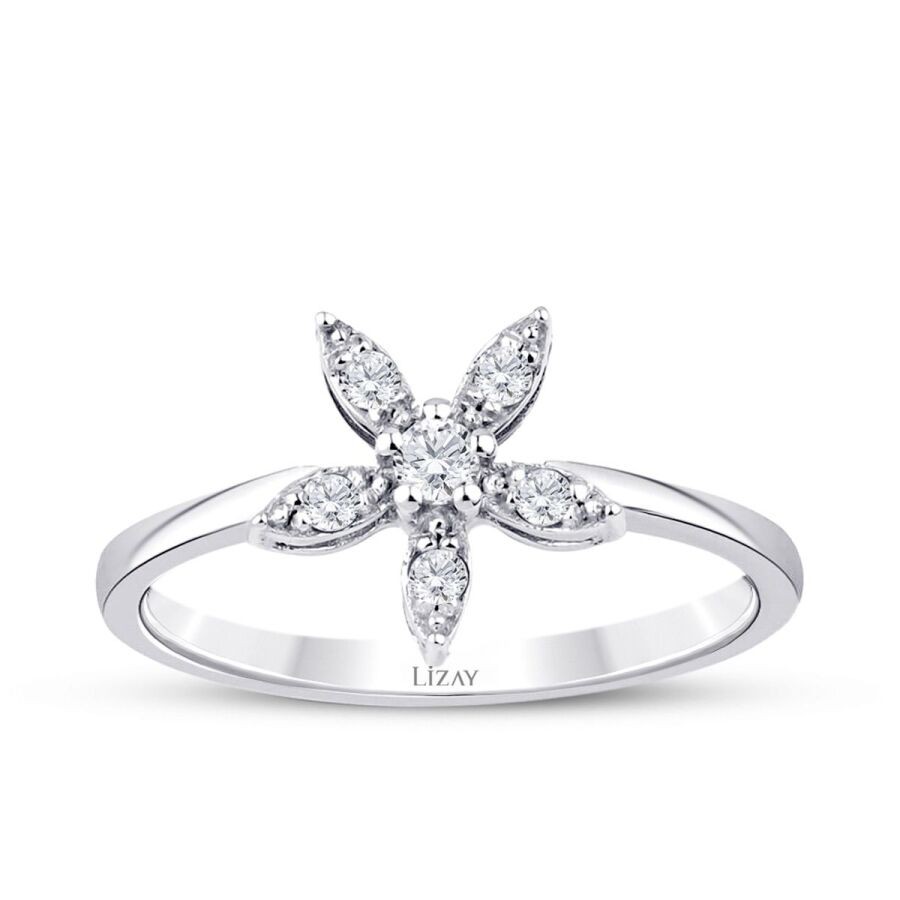 0.14 Carat Diamond Flower Ring