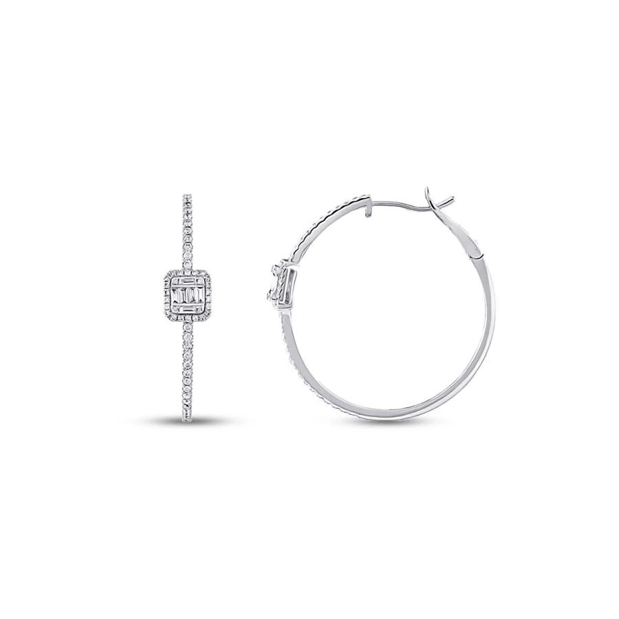 0.54 Carat Diamond Hoop Earrings