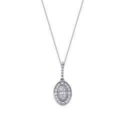 0.19 Carat Diamond Baguette Necklace