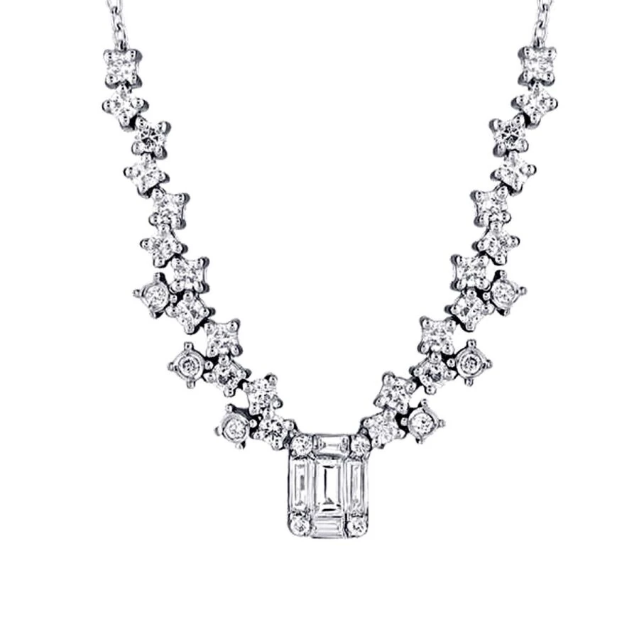0.67 Carat Diamond Baguette Necklace
