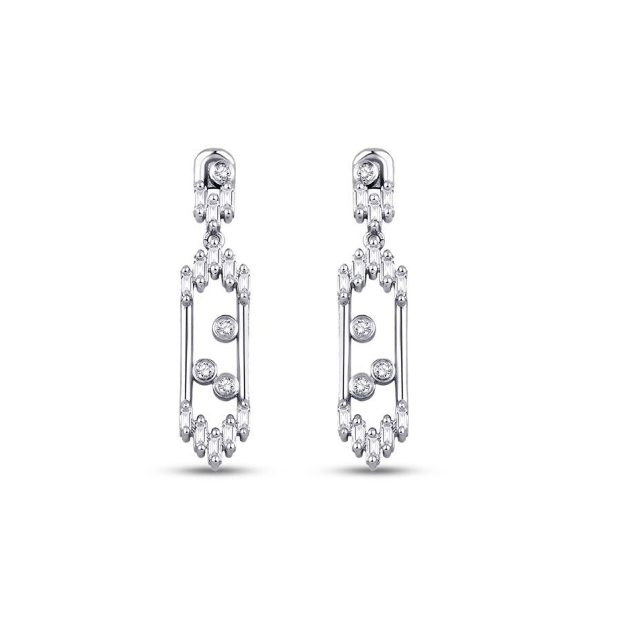 0.24 Carat Diamond Baguette Earrings