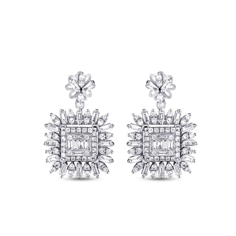 1.20 Carat Diamond Baguette Earrings