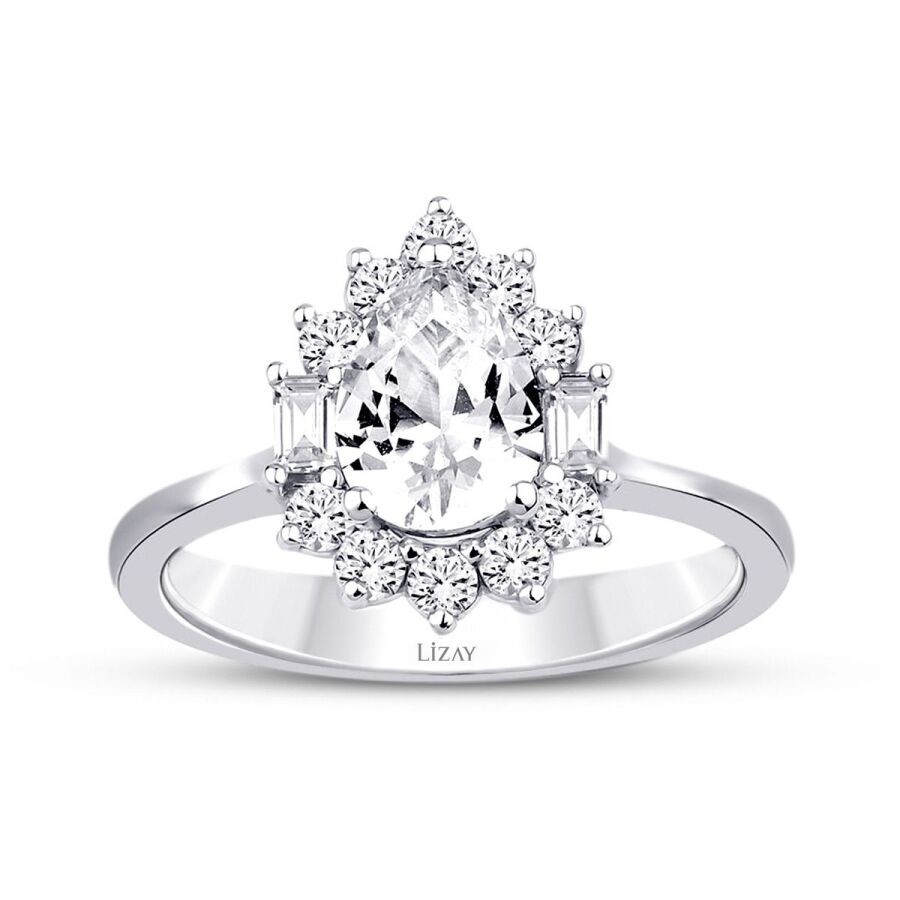 1.79 Carat Diamond White Topaz Ring