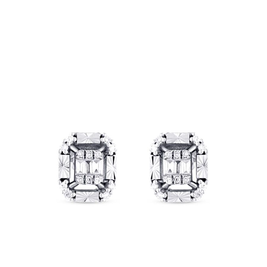 0.17 Carat Diamond Baguette Earrings