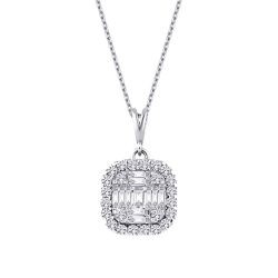 0.51 Carat Diamond Baguette Necklace