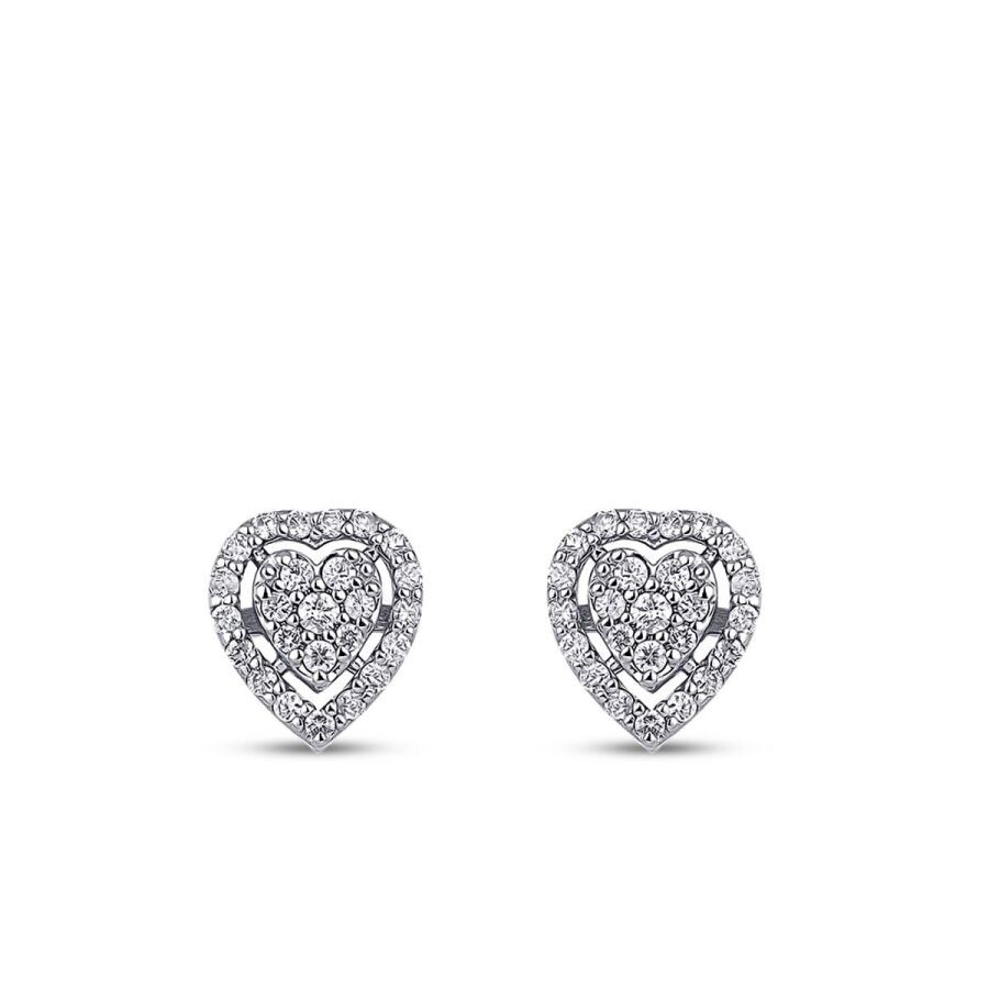 0.32 Carat Diamond Heart Earrings