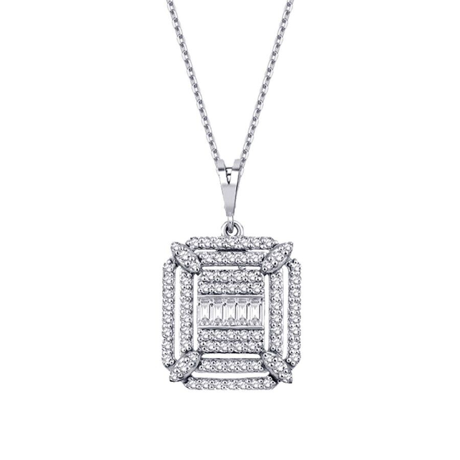 0.40 Carat Diamond Baguette Necklace