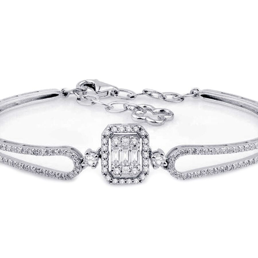 1.16 Carat Diamond Baguette Bangle